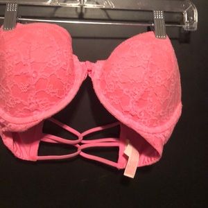 Gorgeous hot pink strapless VS bra size 36C